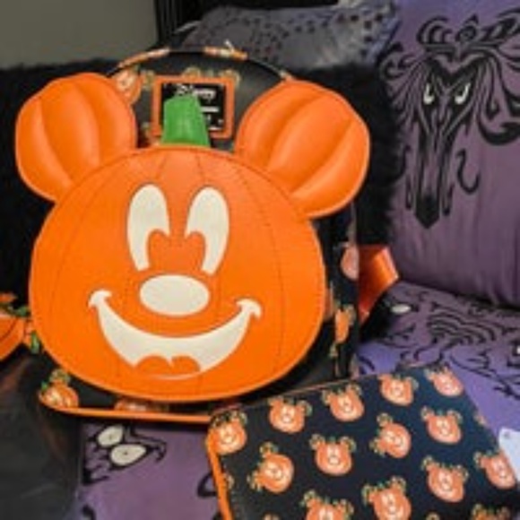 Mickey Jack o\' Lantern Pumpkin Backpack Wallet Ears Set main image 8